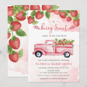 Aardbei Roze Rode bessen Zoet Baby shower Kaart (Voorkant / Achterkant)