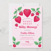 Aardbei Roze Rode bessen Zoet Baby shower Kaart (Voorkant)