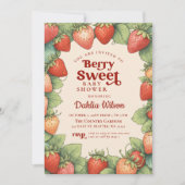 Aardbei Roze Rode bessen Zoet Baby shower Kaart (Voorkant)