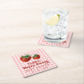Aardbei Roze Rode bessen Zoet Baby shower Kartonnen Onderzetters (Insitu)