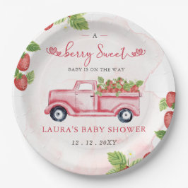 Aardbei Roze Rode bessen Zoet Baby shower Papieren Bordje