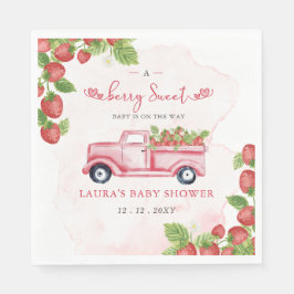 Aardbei Roze Rode bessen Zoet Baby shower Servet