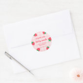 Aardbei Roze Schattige Berry Eerste 1e Baby Verjaa Ronde Sticker (Envelop)