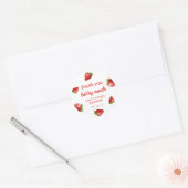 Aardbei Roze Schattige Berry Eerste 1e Baby Verjaa Ronde Sticker (Envelop)