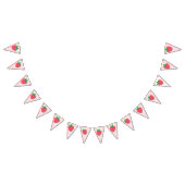 Aardbei Roze Schattige Berry Eerste 1e Baby Verjaa Vlaggetjes (Alle)