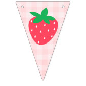 Aardbei Roze Schattige Berry Eerste 1e Baby Verjaa Vlaggetjes (Derde vlag)