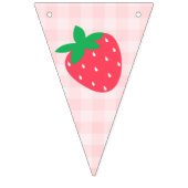 Aardbei Roze Schattige Berry Eerste 1e Baby Verjaa Vlaggetjes (Tweede vlag)