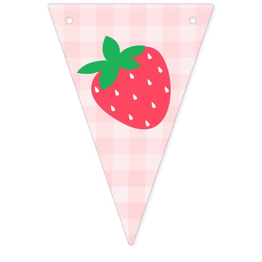 Aardbei Roze Schattige Berry Eerste 1e Baby Verjaa Vlaggetjes (Tweede vlag)