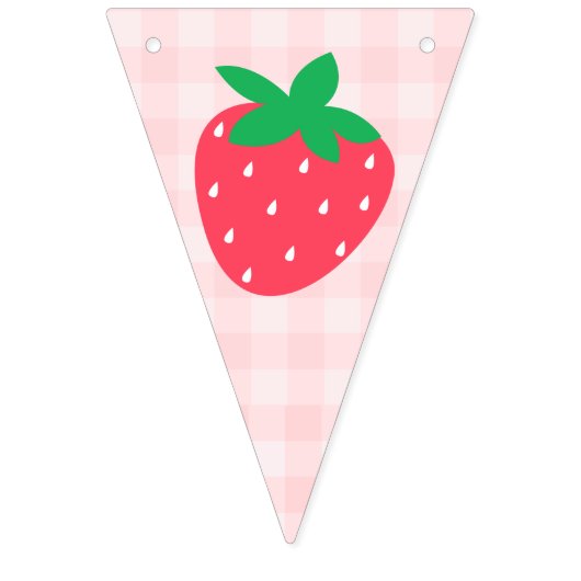 Aardbei Roze Schattige Berry Eerste 1e Baby Verjaa Vlaggetjes (Eerste vlag)