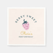 Aardbei roze verjaardag servet (Voorkant)