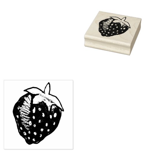 Aardbei Rubberstempel (Gestempeld)