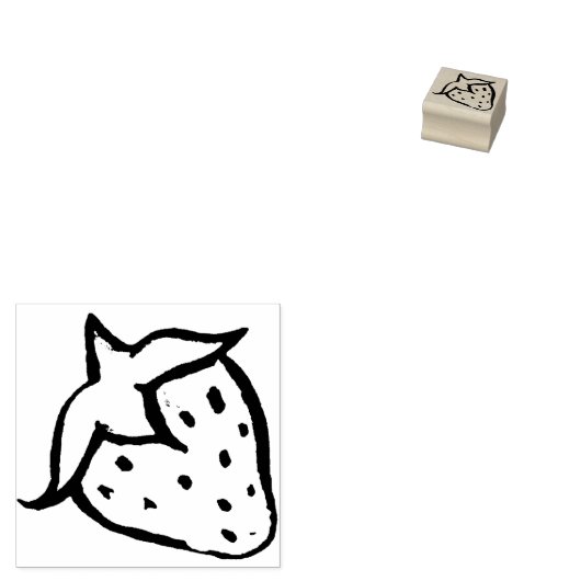 Aardbei Rubberstempel (Gestempeld)