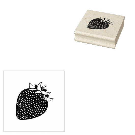 Aardbei Rubberstempel (Gestempeld)