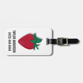 Aardbei Rugzak Label Bagagelabel