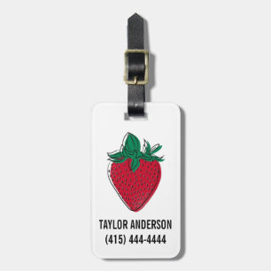 Aardbei Rugzak Label Bagagelabel