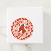 Aardbei Schaatsen | Retro Rolschaatsen Verjaardag Bedankjes Labels (In situ)