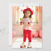 Aardbei Schaatsen | Retro Rolschaatsen Verjaardag Kaart (Achterkant)