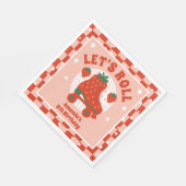 Aardbei Schaatsen | Retro Rolschaatsen Verjaardag Servet (Hoek)