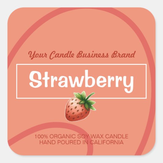 Aardbei Schattige Stijl Modern Soy Candles Labels (Voorkant)
