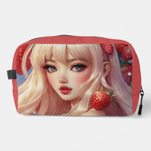 Aardbei schattigheid Print Cut Naaizak Toilettasje (Voorkant)
