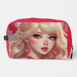 Aardbei schattigheid Print Cut Naaizak Toilettasje