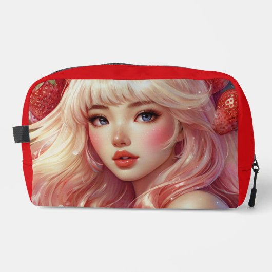 Aardbei schattigheid Print Cut Naaizak Toilettasje (Voorkant)