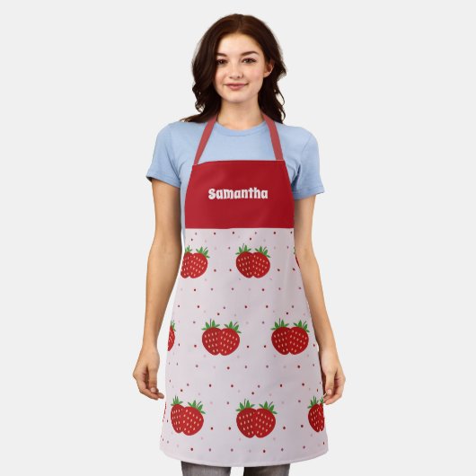 Aardbei Schort (Gedragen)