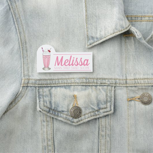 Aardbei Schud melkschudder Ice Cream Float Naamplaatje (In situ)