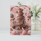 Aardbei Scoops Chocolade bedankkaart (Staand voorkant)