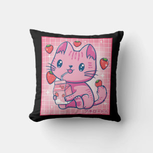 Aardbei Shake Strawberry Milk Cat Kawaii Neko G Kussen