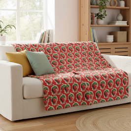 Aardbei Sherpa Blanket Deken