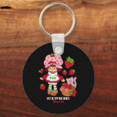 Aardbei Shortcake & Kat Custard Sleutelhanger (Voorkant)