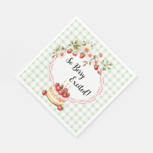 Aardbei Shortcake Baby shower-grote servetten (Hoek)