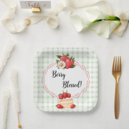 Aardbei Shortcake Baby shower-papier Borden Papieren Bordje