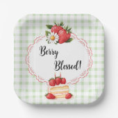 Aardbei Shortcake Baby shower-papier Borden Papieren Bordje (Voorkant)