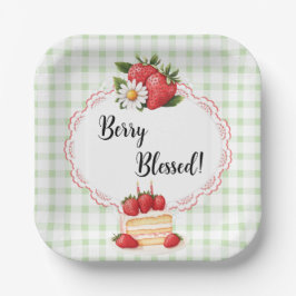 Aardbei Shortcake Baby shower-papier Borden Papieren Bordje