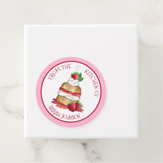 Aardbei Shortcake Bakkerij Chef gebakken door Bedankjes Labels (In situ)