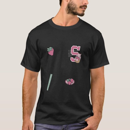 Aardbei Shortcake Bes Zoete S Patch Met Kat T-shirt (Voorkant)