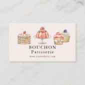 Aardbei Shortcake Blancmange Cupcake Bakkerij Visitekaartje (Voorkant)