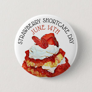Aardbei Shortcake Dag 14 juni Vakantie Button