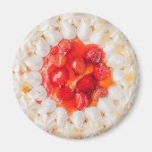 Aardbei shortcake dessert rood wit magneet (Voorkant)