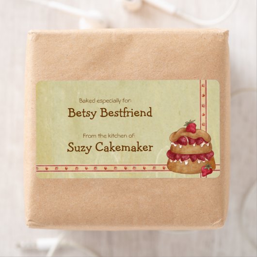 Aardbei Shortcake Gepersonaliseerde labels (Insitu)