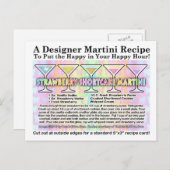 Aardbei Shortcake Martini Recept Briefkaart (Voorkant / Achterkant)