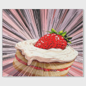 Aardbei Shortcake nostalgie Cadeaupapier (Vlak)