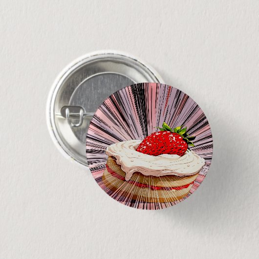 Aardbei Shortcake nostalgie Ronde Button 3,2 Cm (Voorkant /achterkant)