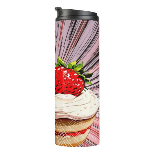 Aardbei Shortcake nostalgie Thermosbeker (Geroteerd rechts)