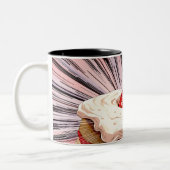 Aardbei Shortcake nostalgie Tweekleurige Koffiemok (Links)