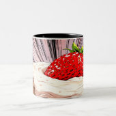 Aardbei Shortcake nostalgie Tweekleurige Koffiemok (Center)