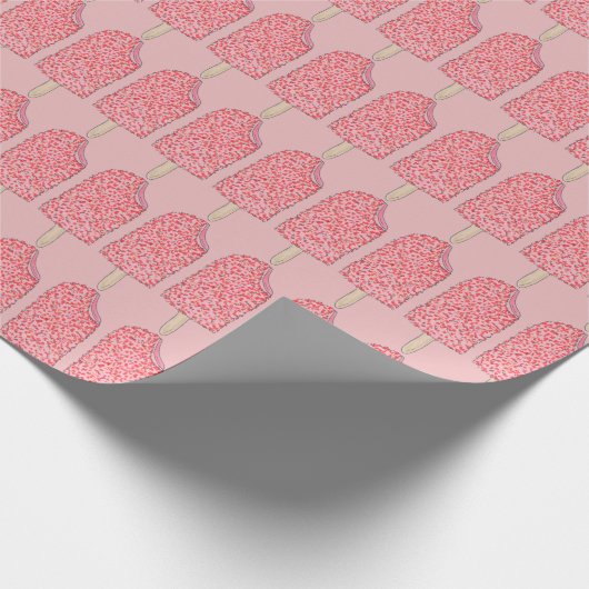 Aardbei Shortcake Roze Ijs Popsicles Cadeaupapier (Hoek)