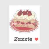 Aardbei Shortcake Slice met slagroom Sticker (Vel)